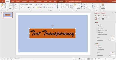 transparency in text